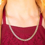Lifetime Jewelry Gold Necklace for Women & Men [ 6mm Mariner Link Chain ] 20X More Real 24k Plating Than Other Statement Necklaces (24)