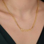 Novgarden Personalized Name Necklace, 18K Gold Plated Custom Couple Necklace Nameplate Pendant Jewelry Gift for Women, Men (No Custom-Betty Gold)