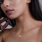 Novgarden Personalized Name Necklace, 18K Gold Plated Custom Couple Necklace Nameplate Pendant Jewelry Gift for Women, Men (No Custom-Betty Gold)