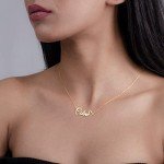 Novgarden Personalized Name Necklace, 18K Gold Plated Custom Couple Necklace Nameplate Pendant Jewelry Gift for Women, Men (No Custom-Betty Gold)