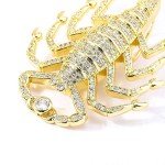 Moca Jewelry Iced Out Scorpion Pendant Necklace 18K Gold Plated Bling CZ Simulated Diamond Hip Hop Rapper Chain Necklace for Men Women (Gold)