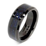 100S JEWELRY Tungsten Rings for Men Wedding Band Black Plated Celtic Dragon Inlaid Size 8-15 (13)