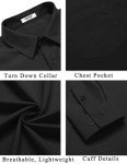 COOFANDY Men's Muscle Fit Untucked Dress Shirt - Black