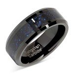 100S JEWELRY Tungsten Rings for Men Wedding Band Black Plated Celtic Dragon Inlaid Size 8-15 (13)