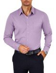 COOFANDY Men's Lavender Dress Shirt, Long Sleeve