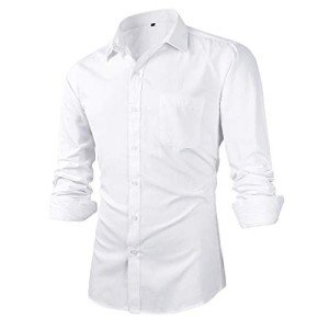 Beninos Men's Regular Fit White Dress Shirt