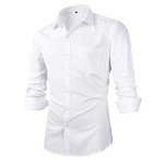 Beninos Men's Regular Fit White Dress Shirt