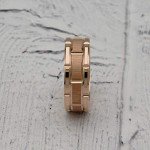 Tungsten Rings for Mens Wedding Band Rose Gold Brick Pattern Engagement Promise Jewelry Size 8-16 (7.5)