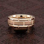 Tungsten Rings for Mens Wedding Band Rose Gold Brick Pattern Engagement Promise Jewelry Size 8-16 (7.5)