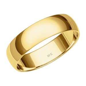 Brilliant Expressions 5MM Solid Gold Ring – Lightweight, Durable Mens Rings or Wedding Band for Women; 10K or 14K Gold Jewelry in Yellow, White, or Rose Gold; Polished Womens or Mens Wedding Band,