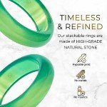 WHITESTONE JEWELRY CO. - Stone Ring Collection, Stacking Rings for Women & Men, Minimalist Natural Stone Bands, Size 4-15, Stone Gemstone, Agate