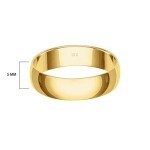 Brilliant Expressions 5MM Solid Gold Ring – Lightweight, Durable Mens Rings or Wedding Band for Women; 10K or 14K Gold Jewelry in Yellow, White, or Rose Gold; Polished Womens or Mens Wedding Band,