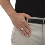 Palm Beach Jewelry Men's Silver Tone Round Cubic Zirconia Geometric Cluster Ring Size 11