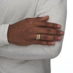 PalmBeach Jewelry Men's 14K Yellow Gold Plated Sterling Silver Square Cut Genuine Blue Sapphire Red Garnet or White Cubic Zirconia Ring, Metal, Sapphire Cubic Zirconia