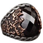 Falcon Jewelry 925 Sterling Silver Men's Islamic Ring with Onyx Stone - Muslim Ring, Silver, Onyx