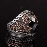 Falcon Jewelry 925 Sterling Silver Men's Islamic Ring with Onyx Stone - Muslim Ring, Silver, Onyx