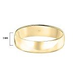 Brilliant Expressions 5MM Solid Gold Ring – Lightweight, Durable Mens Rings or Wedding Band for Women; 10K or 14K Gold Jewelry in Yellow, White, or Rose Gold; Polished Womens or Mens Wedding Band,