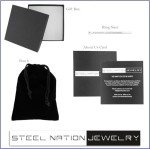 STEEL NATION JEWELRY Men’s Stainless Steel 8mm .10 cttw White Diamond Accent Two-Tone Black Wedding Band Ring, Large, Metal, Diamond