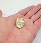 AMZ Jewelry Men's Lion Head Ring 10K Yellow Gold Lion Face Ring Size 8 Pinky Ring, Gold, Cubic Zirconia