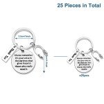 25PCS 911 Dispatcher Keychain Gift EMS Dispatcher Gifts for Women Men 911 Emergency Operator Gift Dispatcher Appreciation Keyring 911 Dispatcher Jewelry Christmas Birthday Gifts for Dispatcher, Silver, Small