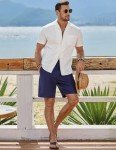 Men's Casual Button-Up Muscle Shirts with Pocket