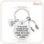 30 PCS Dispatcher Keychain 911 Dispatcher Gifts for Women Men 911 Operator EMS Dispatcher Gift Appreciation Week Gift 911 Dispatcher Jewelry for Dispatcher Christmas Birthday Thanksgiving Gifts, 30