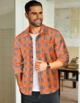 Men's Casual Plaid Flannel Button-Up Shirt