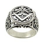 UNIQABLE Masonic Silver Ring, Freemason Ring, Square and Compass, All Seeing Eye, Eye of Providence, Sugar Stile,Freemasonry, Man Jewelry, KTR022 (10)