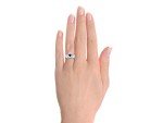 RYLOS Rings 14K White Gold Claddah Love, Loyalty & Friendship Heart 6MM Gem Irish Wedding Band Claddagh Rings September Sapphire Jewelry for Women Gold Rings For Women & Men Size 5-13