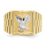 IceCarats® Designer Jewelry Size 10 10K Rhodium Mens Eagle Ring