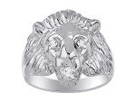 RYLOS Mens Rings Sterling Silver* Lion Head Ring Amazing Conversation Starter Genuine Diamonds Eyes & Mouth Rings For Men Men's Rings Silver Rings Sizes 6,7,8,9,10,11,12,13 Mens Jewelry