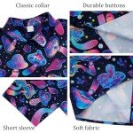 Men's Novelty Purple Mushroom Button Down Shirt