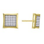 10k Yellow Gold Mens CZ Cubic Zirconia Simulated Diamond Cubic Zirconia Square Stud Earrings Measures 9.9x9.90mm Wide Jewelry Gifts for Men