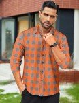 Men's Casual Plaid Flannel Button-Up Shirt