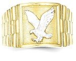 IceCarats® Designer Jewelry Size 10 10K Rhodium Mens Eagle Ring