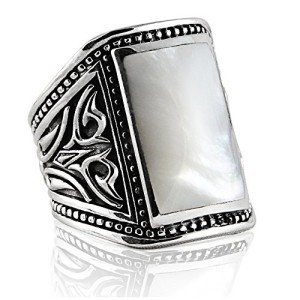 VY JEWELRY Solid 925 Sterling Silver Shell Men Ring - Made in Thailand - Size 11.5