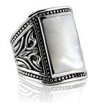 VY JEWELRY Solid 925 Sterling Silver Shell Men Ring - Made in Thailand - Size 11.5