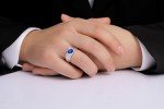 RYLOS Mens Rings 14K White Gold Cabochone Gemstone & Natural Diamond Designer Blue Star Sapphire Rings For Men Men's Rings Gold Rings Sizes 8,9,10,11,12,13 Mens Jewelry