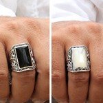 VY JEWELRY Solid 925 Sterling Silver Shell Men Ring - Made in Thailand - Size 11.5