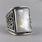 VY JEWELRY Solid 925 Sterling Silver Shell Men Ring - Made in Thailand - Size 11.5