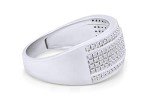Mothers Day Jewelry Gifts Wedding Bands 10K Gold Five Row Natural 0.4 Cttw Diamond Ring For Men