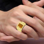 RYLOS Mens Rings 14K Yellow Gold Designer Ring Tiger Head On Both Sides Diamond in the Eyes and Tiger Eye Rings For Men Men's Rings Gold Rings Sizes 8,9,10,11,12,13 Mens Jewelry