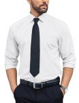 COOFANDY Men's White Long Sleeve Dress Shirt