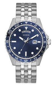 Guess Men's Analog Quartz Watch with Silver Stainless Steel Bracelet (Model: GW0220G1), Silver Tone
