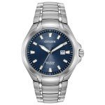 Citizen Mens Paradigm Eco-Drive Watch 43mm Silver-Tone Super Titanium Case and Bracelet with Blue Dial (BM7431-51L)