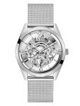 GUESS Men's Multi-Function Silver Tone Case Silver Tone Stainless Steel Bracelet Watch (Model: GW0368G1)