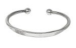 VN Jewelry Mens Silver Bangle Bracelet - Solid 925 Sterling Silver Torque Bangle for Men - Plain Silver Bracelet For Men Gift for him, Adjustable (17cm to 20cm), Sterling Silver