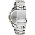 Bulova Men's 98B400 Marine Star SS Bracelet Blue Dial Watch Watch, Silver-Tone