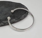 Mens Torque Bangle Bracelet - Solid Heavy 925 Sterling Silver Bangle Bracelet for Men - Plain Silver Bracelet For Man, Gent - Jewelry Gift for Him, adjustable from 20cm to 23cm, Sterling Silver