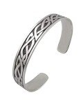 FashionJunkie4Life Sterling Silver Cuff Bracelets for Women | Sterling Silver Cuff Bracelet with Celtic Knot Design Engraved | 2.4” wide Bangle Bracelets for Women, Men & Teenagers